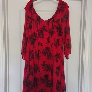 Torrid Red Floral Flounce Dress